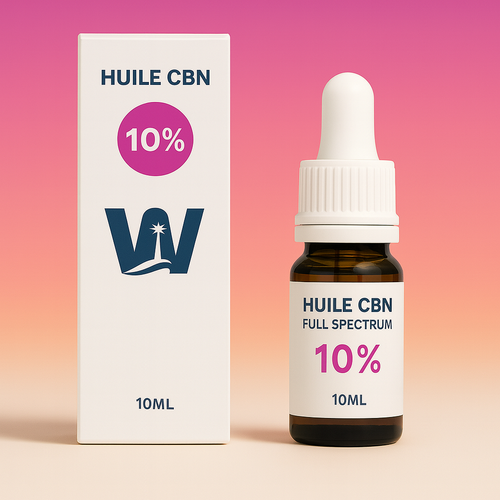 Óleo de sementes de cânhamo CBN 10% + CBD 5% + CBN 10% + CBD 5%.