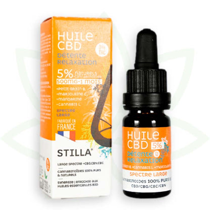 óleo cbd relaxamento 5 por cento 10ml amplo espetro stilla frança mafrenchweed 1