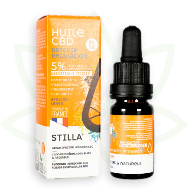 óleo cbd relaxamento 5 por cento 10ml amplo espetro stilla frança mafrenchweed 3