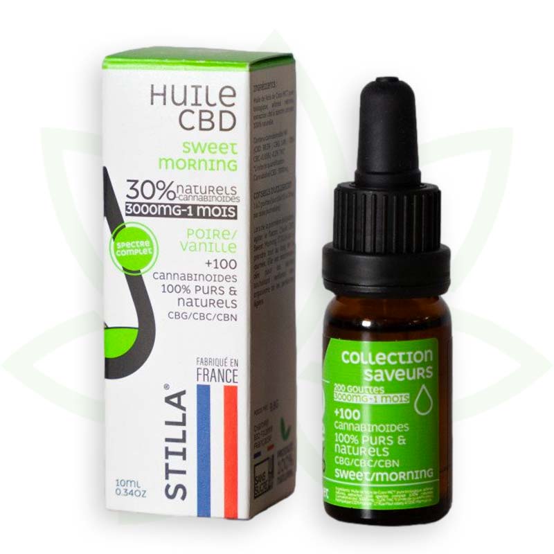 óleo cbd manhã doce 30 por cento 10ml espetro total stilla frança mafrenchweed 9