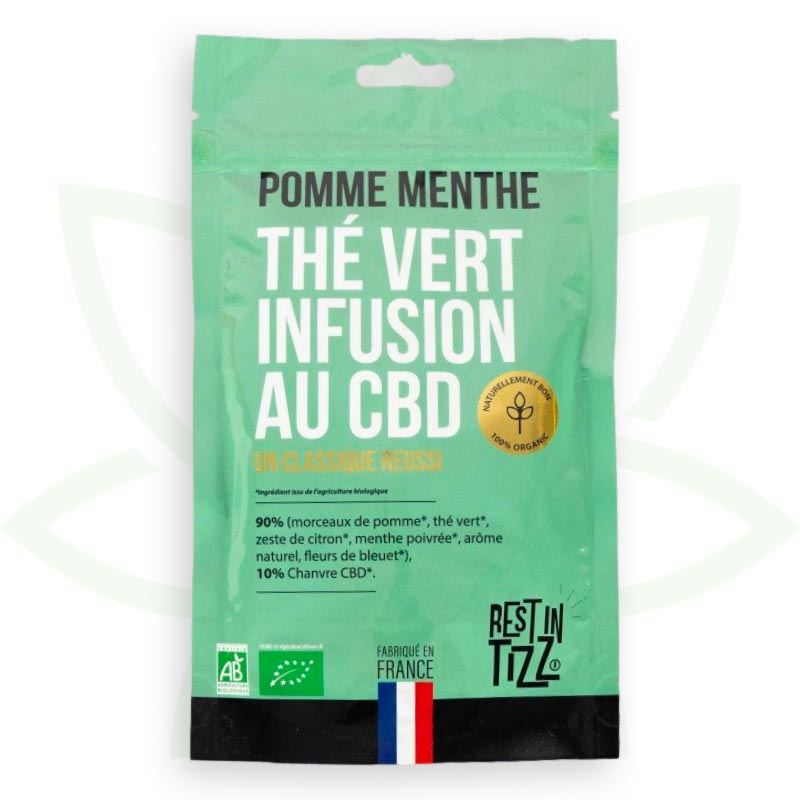 o verde cbd maçã hortelã infusão cbd orgânico descanso em tizz mafrenchweed 1