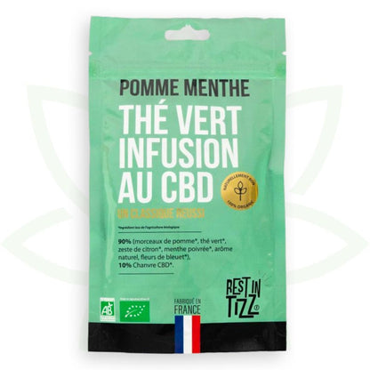 o verde cbd maçã hortelã infusão cbd orgânico descanso em tizz mafrenchweed 1